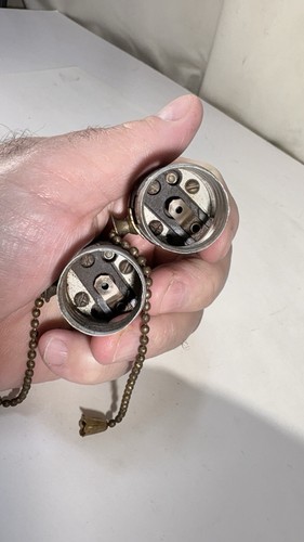 Two vintage pull chain bulb sockets Leviton Lamp Light Part K - Picture 4 of 8
