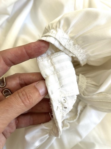 Vtg 70s Jax Prairie Dress S Eyelet White High Neck Ruffles Gunne Sax / Doen Esqu - Picture 21 of 21
