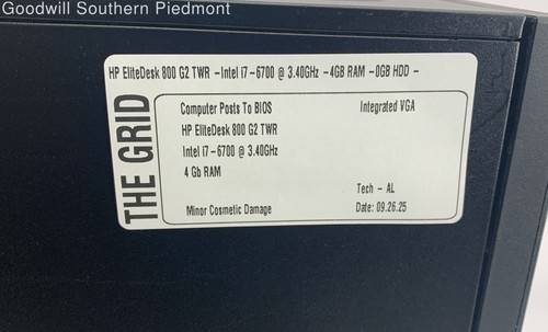 HP EliteDesk 800 G2 TWR Intel Core i7-6700 3.4GHz 4GB RAM No HDD Desktop - Parts - Picture 7 of 7