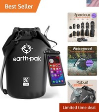 Waterproof 20L Dry Bag - Roll Top Backpack with Phone Case for Kayak Adventures