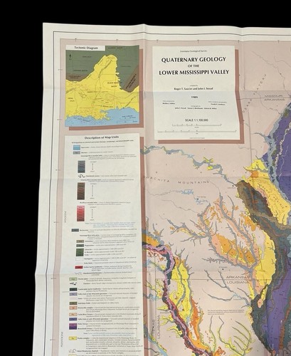 VTG Geological Map Quaternary Geology of the Lower Mississippi Valley 1989 Color - Picture 3 of 11