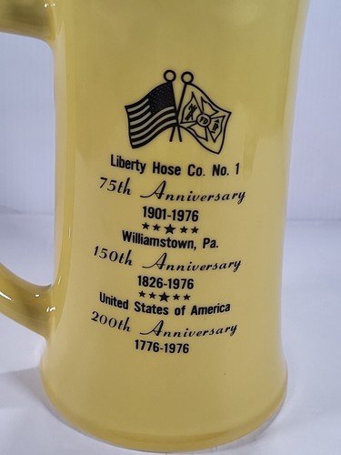 Vintage Liberty Hose Company #1 75th Williamstown PA Anniversary Beer Stein Mug - Picture 6 of 19
