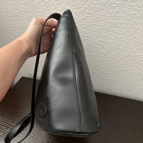 Vintage Longchamp Crossbody Bag Black Leather Shoulder Bag Purse See Photos - Picture 9 of 18