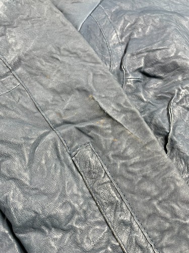 Willsons Grey Men's Winter Leather Jacket Full Sleeve Outerwear Zip Size XL - Picture 8 of 20