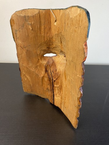 Guatemalan Spotted Jaguar Serpent Mask Handcarved Wood Wall Decor 8.75" Tall - Picture 5 of 10