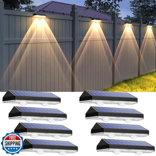 Solar Fence Lights Outdoor - 2700/4000/6000K 3 Mode, IP65 Waterproof Fence So