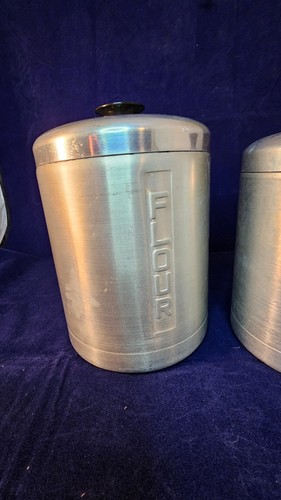 SET CONTENITORI IN ALLUMINIO SPAZZOLATO VINTAGE ANNI '40 - MADE IN ITALY - Foto 5 di 7