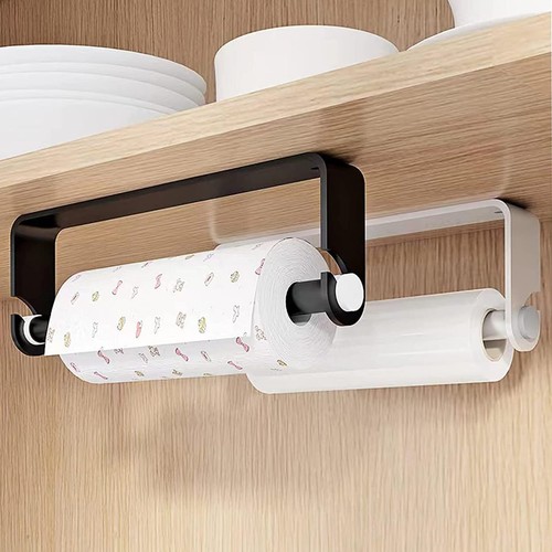 Paper Towel Holder Under Cabinet Wall Mount Self Adhesive Paper Towel Holder - Picture 5 of 7