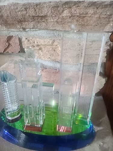 Crystal Twin Towers Glass Sculpture - Picture 6 of 9