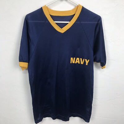 80s usna football shirt Vtg 70s 80s USN US Navy Shirt Mesh Ringer