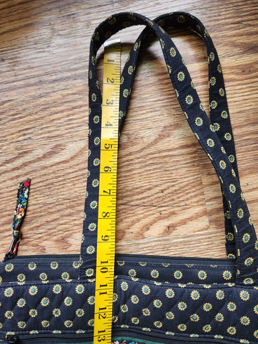 Vera Bradley Vibrant Black retired pattern large tote bag VG used condition - Picture 7 of 9