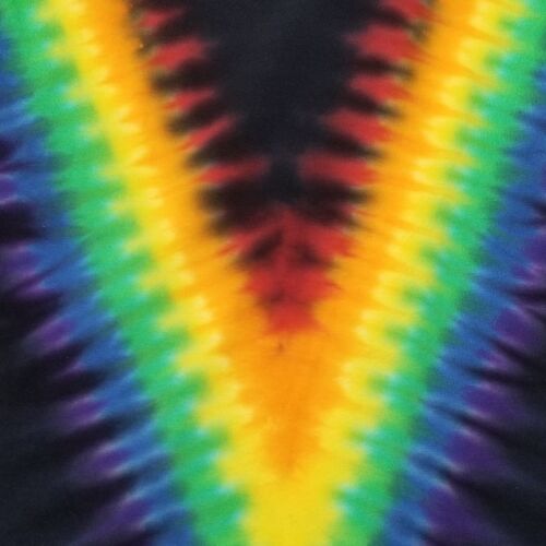 Handmade Tie Dye Rainbow & Black V-Pattern Kid's T-Shirt Youth Size Small S - Picture 2 of 4