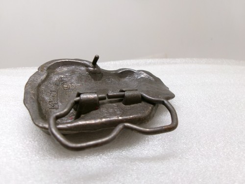 Vintage Buffalo Belt Buckle MBCD Bison Embossed Big Metal "Brass Bronze?" USA - Picture 11 of 13