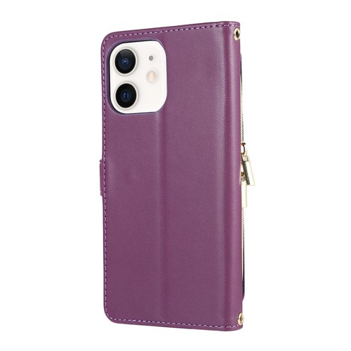 Phone Cover for iPhone 14 15 13 8 Zip Embossing+Long Rope PU Leather Wallet Case - Picture 4 of 18