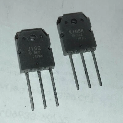 2SJ162 + 2SK1058  TRANSISTOR TO-3P (PAIRE) made in japan ORIGINAL NOS - Bild 1 von 4
