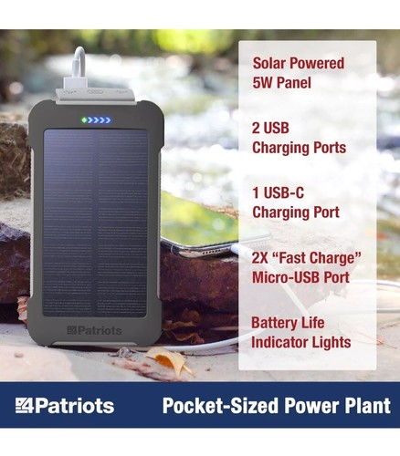 Patriot Power Cell CX: Portable Solar Power Bank - Rechargeable External Batt... - Picture 2 of 2