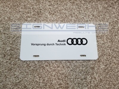 Audi Vorsprung durch Technik Plate metal novelty vanity plate