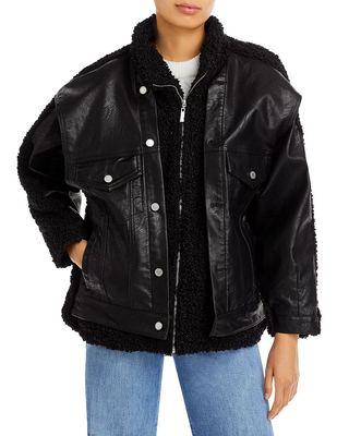 Blanknyc sherpa & faux leather biker jacket Clearance