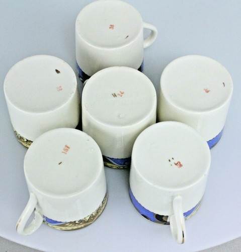 Demitasse W H Grindley Co Ltd Inglaterra Ivory Espresso Cup & Saucer Set de 6 RARE - Imagen 7 de 11