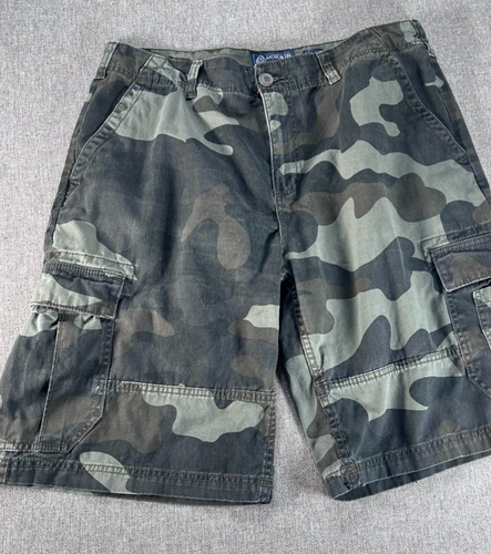 American Rag Cie Cargo Shorts Men's 36 Green Camouflage Casual 100% Cotton - Picture 3 of 11