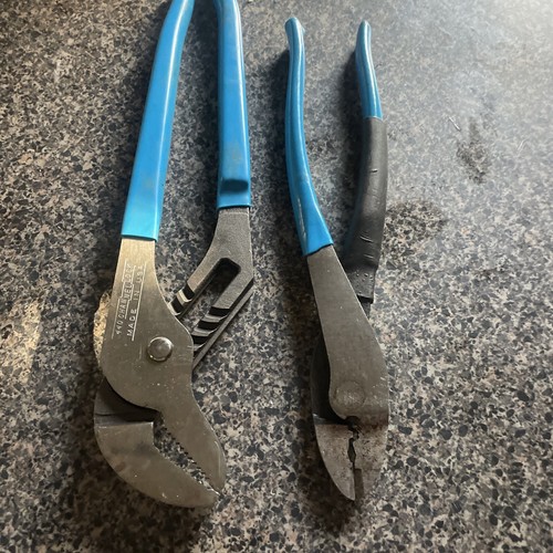 Channellock Pliers Set 430 Straight Jaw 909 Crimping Vintage Hand Tool USA Made - Picture 2 of 3