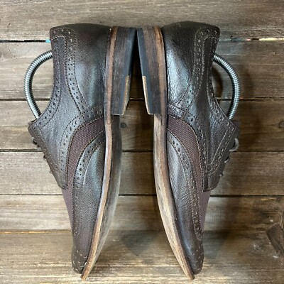 Mens Hush Puppies Bozeman Dark Brown Leather Wingtip Brogue Dress Shoes Size 8.5 Mens Hush Puppies Bozeman Dark Brown Leather Wingtip Brogue  main image 2