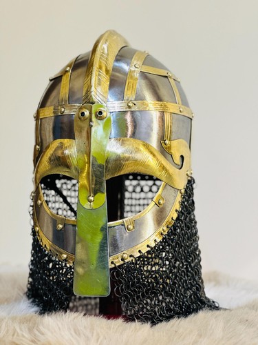 Vandale Medusa Helm Wikinger Kettenhemd Metallhelm Mittelalter Ritter Kettenhemd - Bild 4 von 7