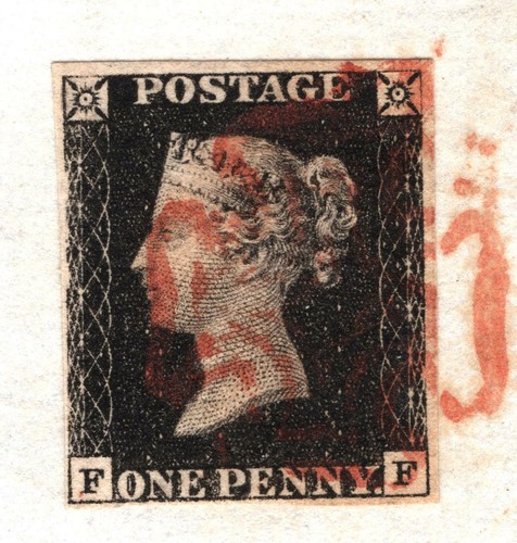 PENNY BLACK 1840 Cover GB SG.1 1d Plate 4 (FF) Red Liverpool MX {samwells}125h - Picture 9 of 11