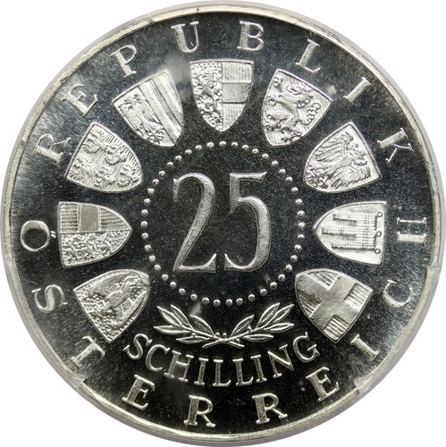 1962 Austria 25S PCGS PR 67 Cameo (Anton Bruckner) Silver 25 Schilling - Picture 4 of 4