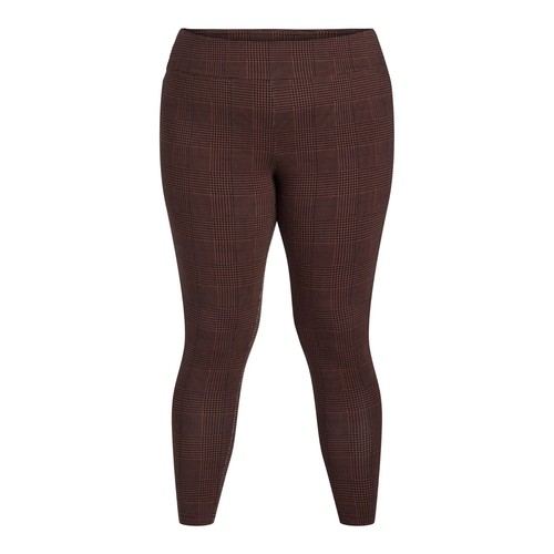 Terra & Sky hoch geschnittene Leggings Hahnentritt kariert schokoladefarben Damen Übergröße 4X - Bild 5 von 5