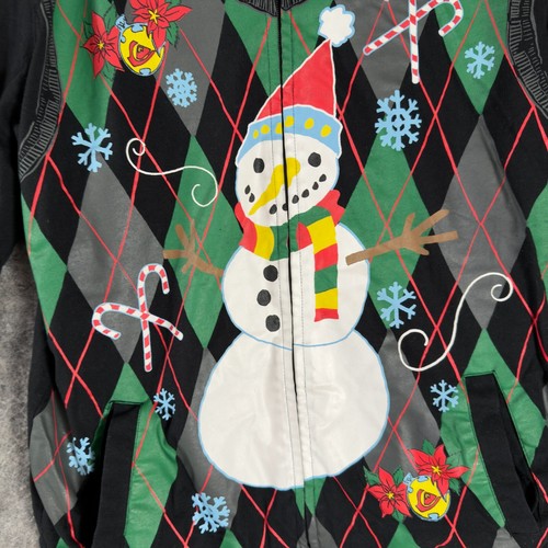 QUIKSILVER Ugly Christmas Sweatshirt Men's L Reversible Zip Up Sweater Hoodie - Picture 3 of 13