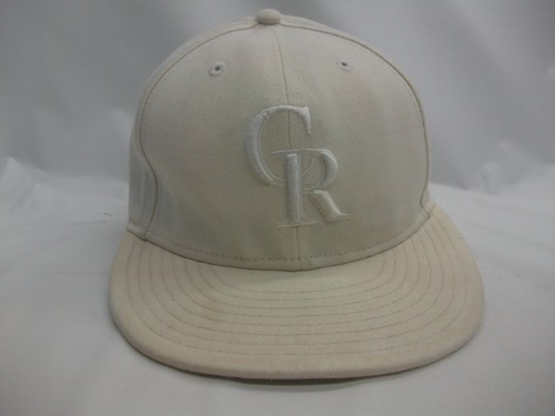 CR Colorado Rockies Mütze vergilbt weiß New Era 7 1/4 nicht verstellbar MLB Baseball Cap - Bild 2 von 12