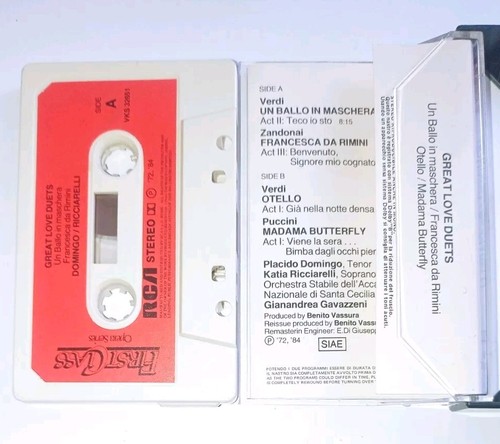 Musicassetta Placido Domingo First Class Duets A Puccini Verismo Favourite Arias - Picture 7 of 9