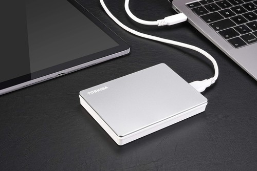 Toshiba 1TB Silver External Hard Drive USB C and USB A for PC Mac Tablet - Picture 4 of 7