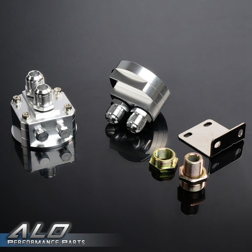 Universal 19 Row 10AN Aluminum Engine Oil Cooler+Filter Relocation Adapter Kit - Picture 3 of 8