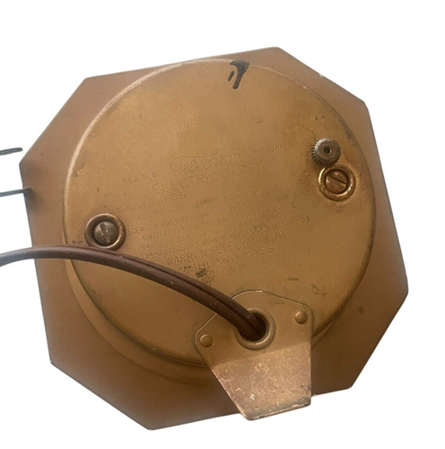 Telechron 30er Jahre original elektrische Tischuhr, rosa verspiegeltes Gestell, funktioniert - Bild 4 von 5