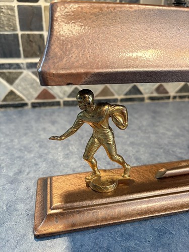 Vintage Art Deco Football Player Desk Table Accent Lamp Light Antique 1900s Vtg - Picture 16 of 24