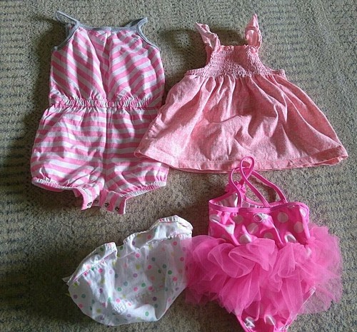 Paños de verano para bebés niñas 4 artículos, talla 6, 9 y 12 meses, diferentes marcas - Imagen 2 de 6