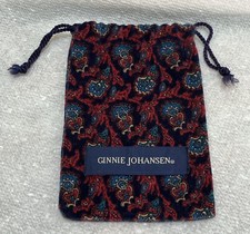 VINTAGE 1985  GINNIE JOHANSEN  VELVETY PAISLEY DRAWSTRING POUCH