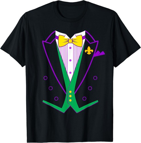 Tuxedo Costume Funny Mardi Gras Carnival 2024 Gift Unisex T-Shirt - Picture 1 of 3