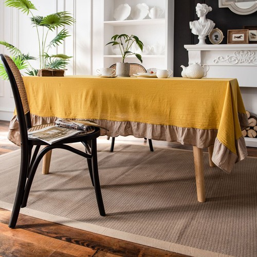 Tablecloth Ruffle Table Cloth Cover Rectangle Round Dining Party Decor - Picture 31 of 43