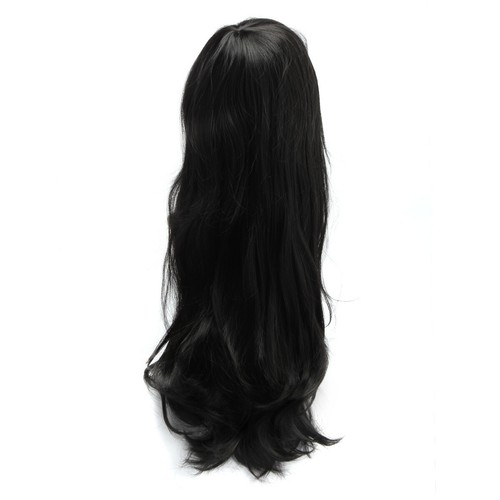 Lange Perücke Damen Frauen 70cm Perücke Haar Wig Schwarz für Cosplay Karneval - Bild 4 von 8
