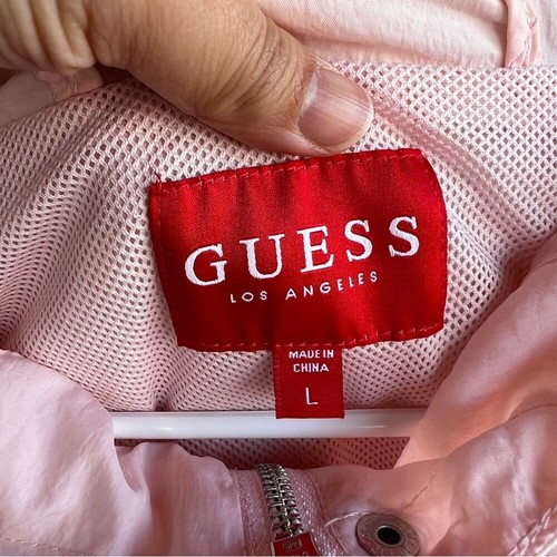 Guess Cropped Windbreaker - Size L - Lightweight Rain Winter - Picture 2 of 5