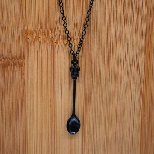 Zierlicher Mini Löffel Halskette Anhänger Silber Rosegold Schwarz Küche Charm Schmuck - Bild 13 von 16