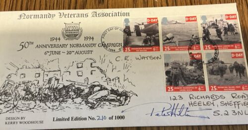 Normandy Landings WW11, Signed Col. SirPeter Hilton 50th Anniversary D Day 1984