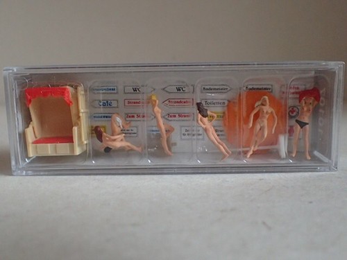 Preiser Am FKK-Strand Baden Freizeit Sonnen Akt 10107 H0 1:87 OVP 6 Fig