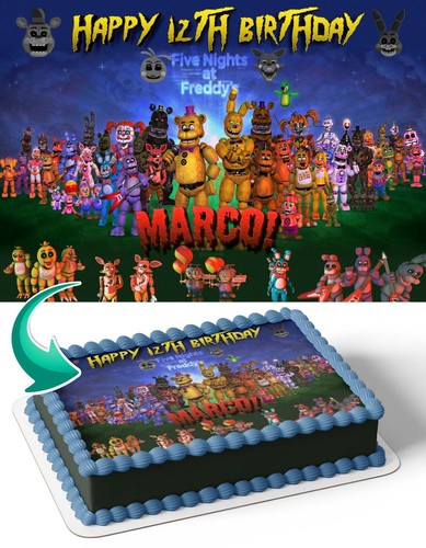 Five Nigth At Freddys FNAF Edible Cake Topper Party Decoration Edible Image