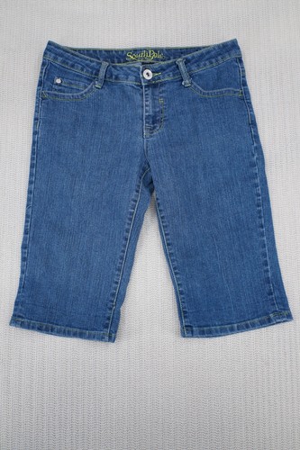 Southpole Jean Shorts Womens 9 30 Waist Blue Denim Embroidered Pockets Hip Hop - Picture 1 of 9