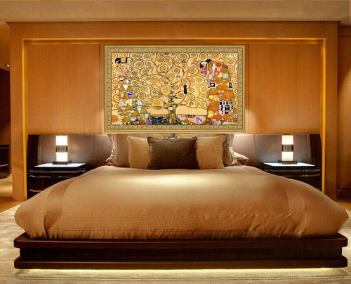 TREE OF LIFE Klimt Oil Painting with Gold 24x42 Stretched Canvas **SALE - Picture 2 of 6
