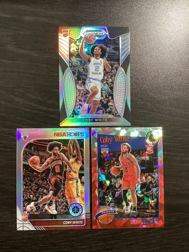 Coby White (3) Card RC Lot 2019 Prizm Draft Picks/NBA Hoops Premium Stock